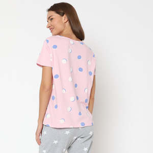 Ropa de dormir con estampado de leopardo Floral para mujer de alta calidad suave algodón compacto Spandex ajuste Regular cintura elástica verano vacaciones-listo - Product Image 3