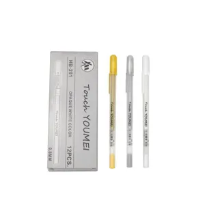 Touch youmei caneta em gel branca, caneta de gel profissional de alta qualidade com HB-201 mm, 0.8mm