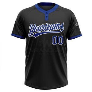 Maillot de baseball à deux boutons, logo personnalisé, dernier design, vêtements d'équipe, vente chaude, prix bas, maillot de baseball à deux boutons - Product Image 2