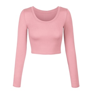 New Deal Diseño personalizado Manga completa Cualquier tamaño Cómodo Crop Top Camisetas Algodón para mujeres Hecho en Bangladesh - Product Image 3