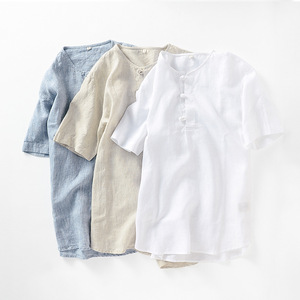 T-shirt décontracté en polyester/coton coupe ajustée de haute qualité pour hommes, séchage rapide respirant - Product Image 6