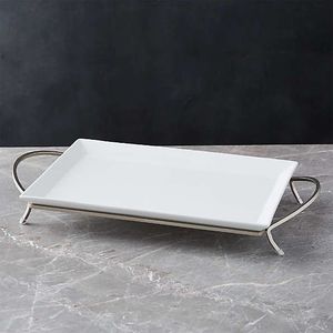 Metal serving <b>tray</b> with handcrafted floral designs for luxury events high-end hotels and premium dining experiences - Product Image 2