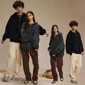 Vente en gros 100% coton 310gsm pull à capuche surdimensionné unisexe polaire doux broderie ample grande taille maillot d'hiver pour hommes - Product Image 5