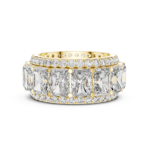 12,51 quilates corte radiante 14KT oro blanco laboratorio cultivado CVDHPHT diamante eternidad anillo único círculo completo diseño boda joyería personalizada - Product Image 4