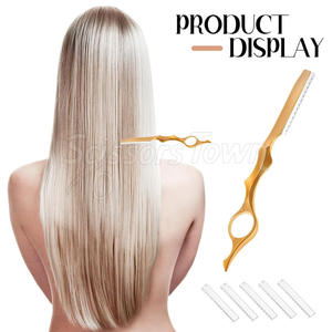 Maquinilla de afeitar para adelgazamiento del cabello con logotipo personalizado con cuchillas afiladas y mango cómodo para uso en salón - Product Image 4