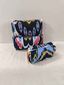 CLASSIC ART & CRAFT Set of 3 Floral Printed Cotton <b>Makeup</b> <b>Bags</b> Zipper Closure Lightweight Travel Cosmetic Organizer Rajasthan - Product Image 4