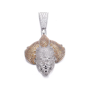 Colgante con Incrustaciones de Diamantes Moissanite, Plata 925 con Acabado en Dos Tonos, Joyería de Lujo Estilo Hip Hop - Product Image 1