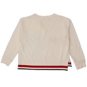 Premium Quality Women's V-Neck Oversized Sweatshirt <b>Jumper</b> Striped Cotton Blended Fleece Colourblocked for Winter Basics - Product Image 2