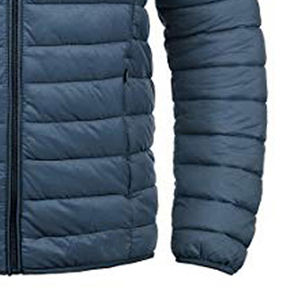 Veste matelassée tendance pour homme, style fermeture éclair, tissu 100% polyester, couleur marine unie, col montant, veste matelassée oversize pour l'extérieur - Product Image 5