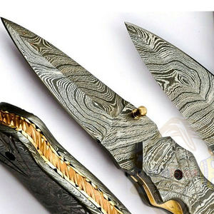 Navaja Plegable de Acero de Damasco Personalizada de Alta Calidad, Nuevo Diseño Ligero para Caza y Camping, Compatible con OEM, Regalo Perfecto - Product Image 4