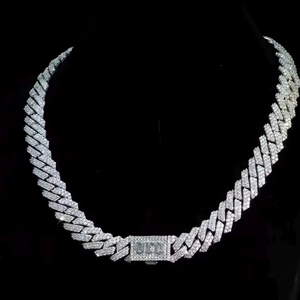 Collier chaîne cubaine en moissanite glacée de luxe, plaqué rhodium, style hip-hop, cadeau orthodoxe et bijoux de fête - Product Image 1