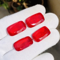Rouge Mozambique Shade Ruby Natural Ruby Doublet Coussin Forme Cut Stone Loose Gemstone Calibrated Stone Size For Making Jewelry.