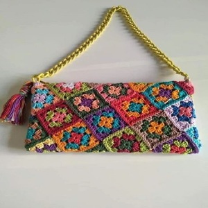 Nuevo bolso de hombro a rayas de Color a la moda para mujer, bolso de playa de ganchillo a mano de hilo, primavera y verano, gran capacidad, algodón, arcoíris - Product Image 2
