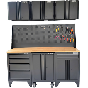 Armoire à outils d'atelier 183 cm avec roues, acier au carbone, rangement pour mécanicien, garage, entrepôt, chariot à outils, fabricant vietnamien - Product Image 3