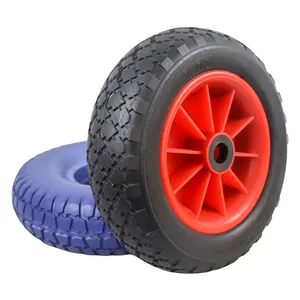 Factory Manufacture Flat Free Wheel 300-4 Pu Foam Wheelbarrow Tires 3.00-4 Garden Tools Wheelbarrow Wheels