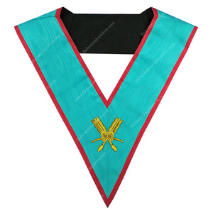 MASONIC REGALIA BLUE LODGE ASSR CEREMONIA OFICIAL COLLAR FREEMASON COLLAR BORDADO A MANO COLLAR - Product Image 6