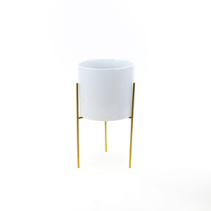 META011GD - Reversible Gold Metal Vase <b>Stand</b> - 10.25 H - Product Image 1