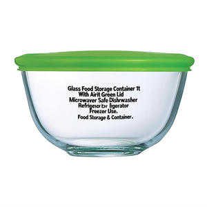 Conteneur de stockage alimentaire en verre 1L avec couvercle hermétique vert, compatible micro-ondes, lave-vaisselle, réfrigérateur et congélateur - Product Image 3