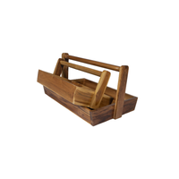 Boîte à pain élégante et moderne en teck durable avec finition mate naturelle, multifonctionnelle pour le stockage de boissons maison ou achetées en magasin