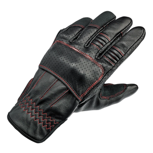 100% Genuine Leather Full-Finger Motorbike Gloves for Men Black Air-Vented Winter Auto Racing Wear with Custom Print Printed - Product Image 5