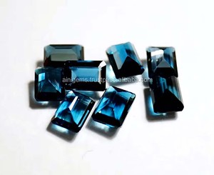 Piedra preciosa de Topacio Azul de Londres genuina 7x5mm forma Rectangular gemas de topacio facetadas sueltas Londres azul Topacio piedra preciosa de corte Esmeralda - Product Image 2