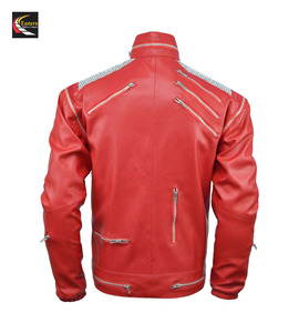 Vente en gros veste en cuir rouge de qualité supérieure pour hommes 100% cuir véritable - Product Image 2