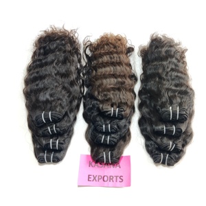 100% Extensions de cheveux de couleur naturelle indienne cuticule aligné faisceau de tissage noir vague profonde fabrication cheveux humains bruts - Product Image 2