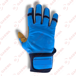 ถุงมือตีเบสบอลซอฟต์บอลปรับแต่งได้หนังคาบาเรต้าสีแดงขาวและน้ำเงิน - Product Image 5