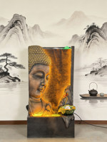 Fontaine d'eau LED artisanale en résine de Bouddha de haute qualité pour bassin de poissons, cascade, à poser au sol, intérieur/extérieur, pour jardin vivant