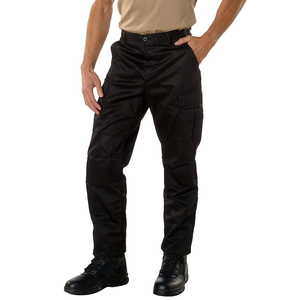 Pantalones Cargo de hombre tejidos de color sólido de material personalizado para servicio informal/OEM pantalones Cargo de hombre con múltiples bolsillos y cintura elástica - Product Image 1