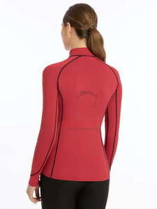 Women Equestrian <b>Base</b> <b>Layer</b> <b>Long</b> <b>Sleeve</b> Breathable Quick Dry Lightweight Breathable <b>Base</b> <b>Layer</b> Horse Riding Shirts OEM - Product Image 2