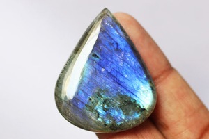 Labradorita Azul Natural de Primera Calidad, 66 Quilates, Corte Pera, Cabujón de 37x30x8 mm, Gema Suelta Grande para Joyería - Product Image 4