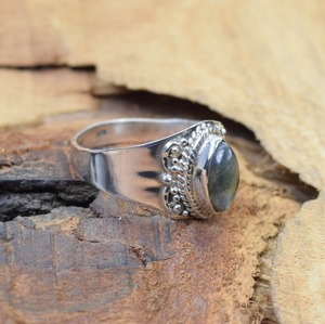 Designer Handmade 925 Sterling Silver Wedding Party Unisex <b>Ring</b> Natural Multi Fire <b>Labradorite</b> Gemstone Rhodium Plated Solid - Product Image 3