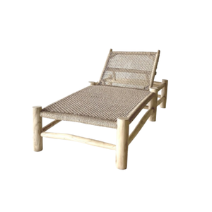 Chaises longues tropicales lit de bronzage en rotin mobilier d'extérieur naturel produit de haute qualité direct usine - Product Image 1