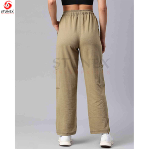 Women's Winter XL Gym Jogger Cargo Pants Straight Track Baggy Logo Insert Pockets Comfortable Sweatwear Wholesale Cheap Price - Product Image 3
