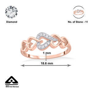 Anillo de diamantes de oro rosa de la marca Hearts & Hearts Fashion - Product Image 6