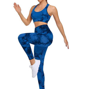 Workout Sets <b>for</b> Women Cross Back Sports Bra High Waist Leggings 2 Piece Gym Yoga Outfits Workout Clothes Sets - Product Image 4