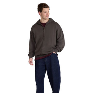 Sweats à capuche à manches longues pour hommes de haute qualité chaud hiver coton Polyester fermeture éclair épaule tombante sweats à capuche pour hommes adultes - Product Image 5