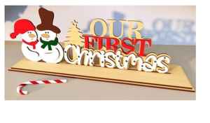 Letrero Decorativo de Muñeco de Nieve para Navidad, Adornos para Mesa de Navidad, Decoración Navideña de Madera para Mesa, Santa Claus - Product Image 3