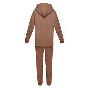 Chándales de algodón 100% con capucha de invierno con patrón sólido informal para mujer de diseño personalizado OEM con precio al por mayor de logotipo - Product Image 2