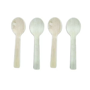 Cucharas desechables de hoja de palma biodegradables de 10 cm ecológicas Cubiertos compostables para bodas y fiestas para postres - Product Image 3