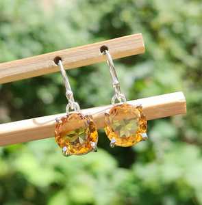 Pendientes de Citrino en Plata de Ley 925, Diseño Artesanal, Joyería con Piedra de Nacimiento de Noviembre, Regalo para Mujer, Aniversario - Product Image 3