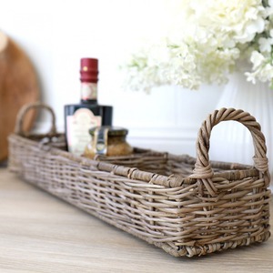 Panier multifonctionnel moderne en rotin naturel à 3 compartiments, écologique, pour le rangement dans la cuisine - Product Image 2
