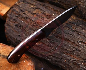 Handmade Damascus Steel Fixed Blade Knife High Carbon Fixed Blade Hunting Knives with <b>Leather</b> Sheath - Product Image 5