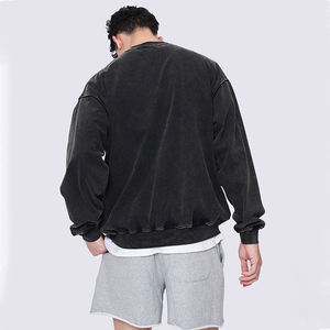 Sudaderas cuadradas extragrandes con estampado DTG personalizado, sudaderas con Jersey vintage desgastado con bordado de lana de algodón pesado - Product Image 6