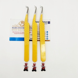 Pinces à épiler pour extensions de cils, fines, 90 degrés, couleur jaune, pinces à épiler Bratz Girls pour cils - Product Image 3