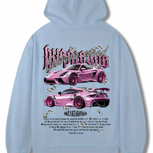 Sudadera con Capucha con Gráfico de Carreras de Fórmula Ferrari, Algodón Premium, Diseño Deportivo, Corte Holgado, Estampado de Alto Impacto, Uso Diario - Product Image 3