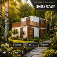 Suite de plage de luxe extensible, cabane moderne à double aile pliable pour les parcs de vacances en bord de mer et la location Airbnb