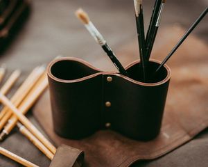 กล่องเก็บปากกาหนังอเนกประสงค์ กล่องใส่ดินสอหนัง กล่องจัดระเบียบเครื่องเขียนหนัง สำหรับโรงเรียนและสำนักงาน - Product Image 1