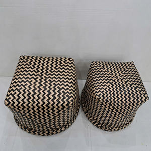 Meilleures ventes de panier de rangement en jonc de mer en bambou avec doublure - Product Image 3